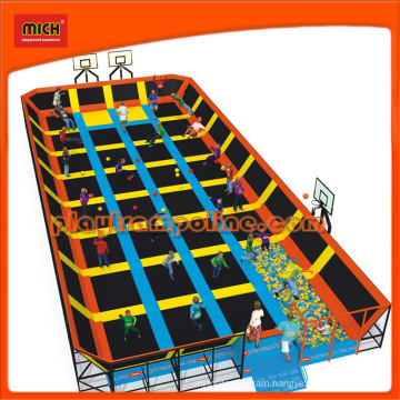 Mich TUV Certified Long Professional Trampoline with Foam Pit